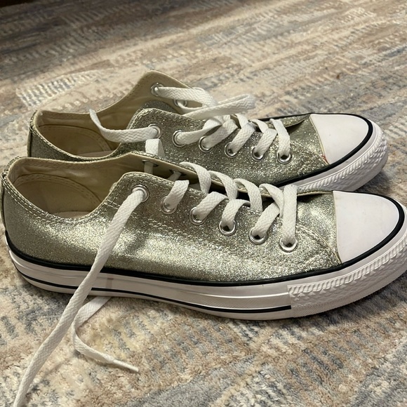 Converse Glittery Silver Athletic Shoes - Picture 4 of 4